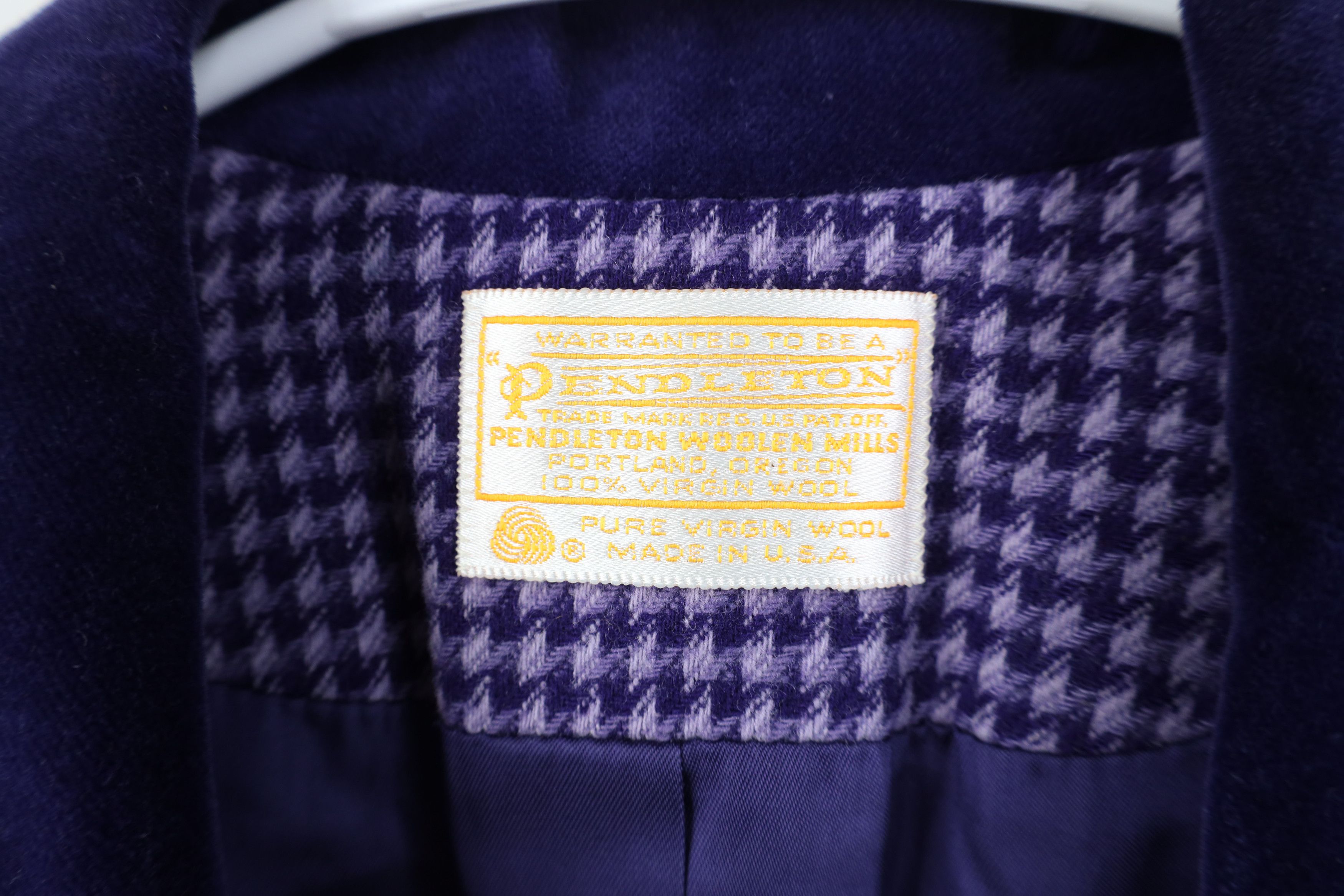 Pendleton Vintage 90s Pendleton Wool Blazer Jacket Purple Houndstooth Size XL / US 12-14 / IT 48-50 - 7 Thumbnail