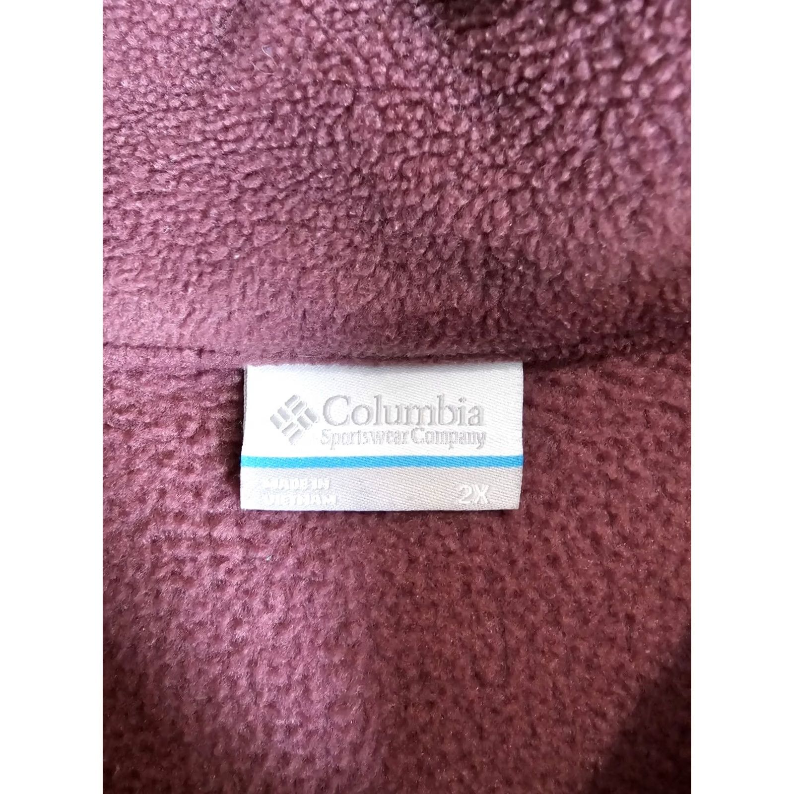 Vintage Columbia Benton Springs Full Zip Fleece Mock Neck Jacket Women's XL Plum Jacket, 1X? Size XL / US 12-14 / IT 48-50 - 4 Thumbnail