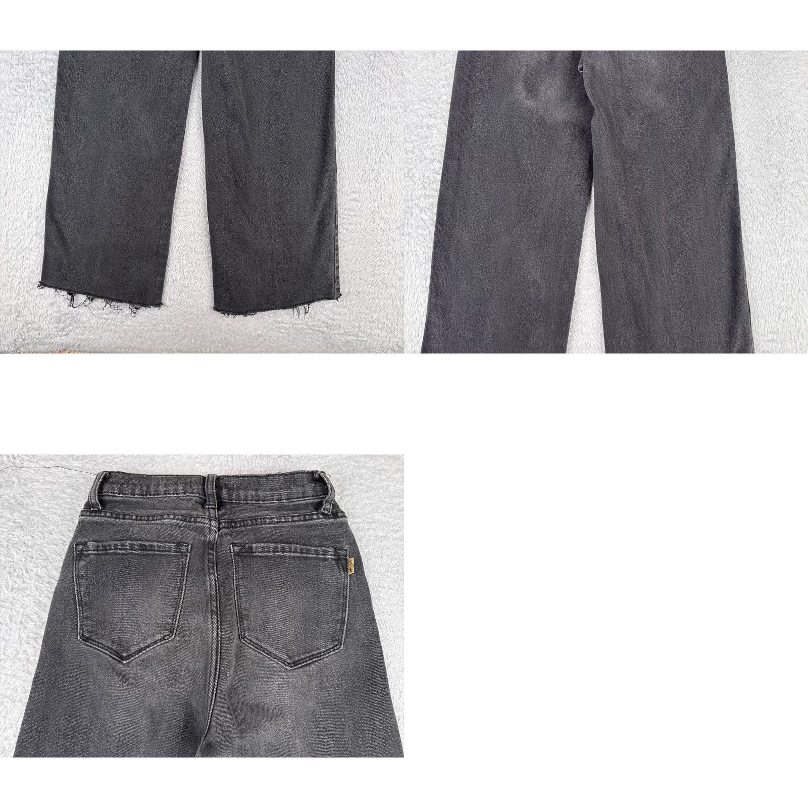 Vintage Vibrant Jeans Women Black Denim Wide-Leg High Rise 22x28 1 28in Inseam Distressed Wide-Leg Vintage No Size 25" / US 0 / IT 36 - 10 Thumbnail