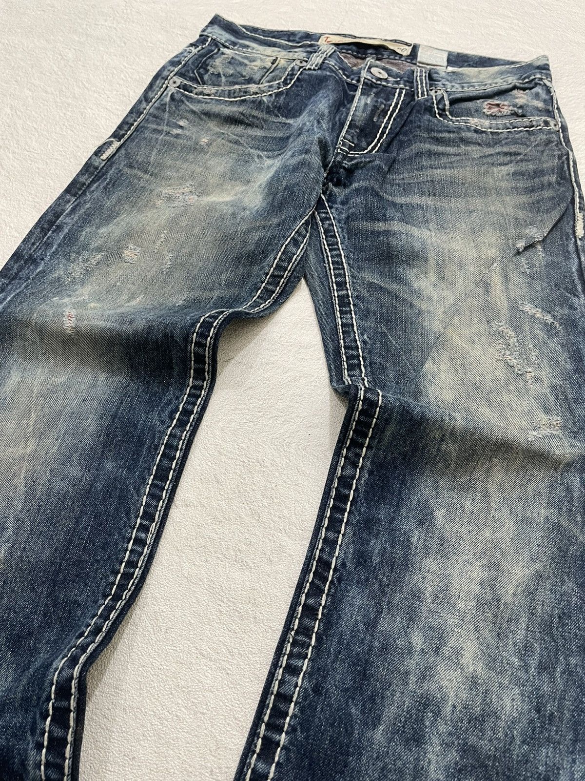 Hysteric Glamour 2000s Buckaroo Acid Washed Denim Distressed Y2K Size US 33 - 2 Thumbnail