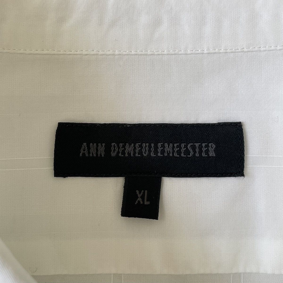 Ann Demeulemeester White Cotton Tonal Striped Shirt Size US M / EU 48-50 / 2 - 5 Thumbnail