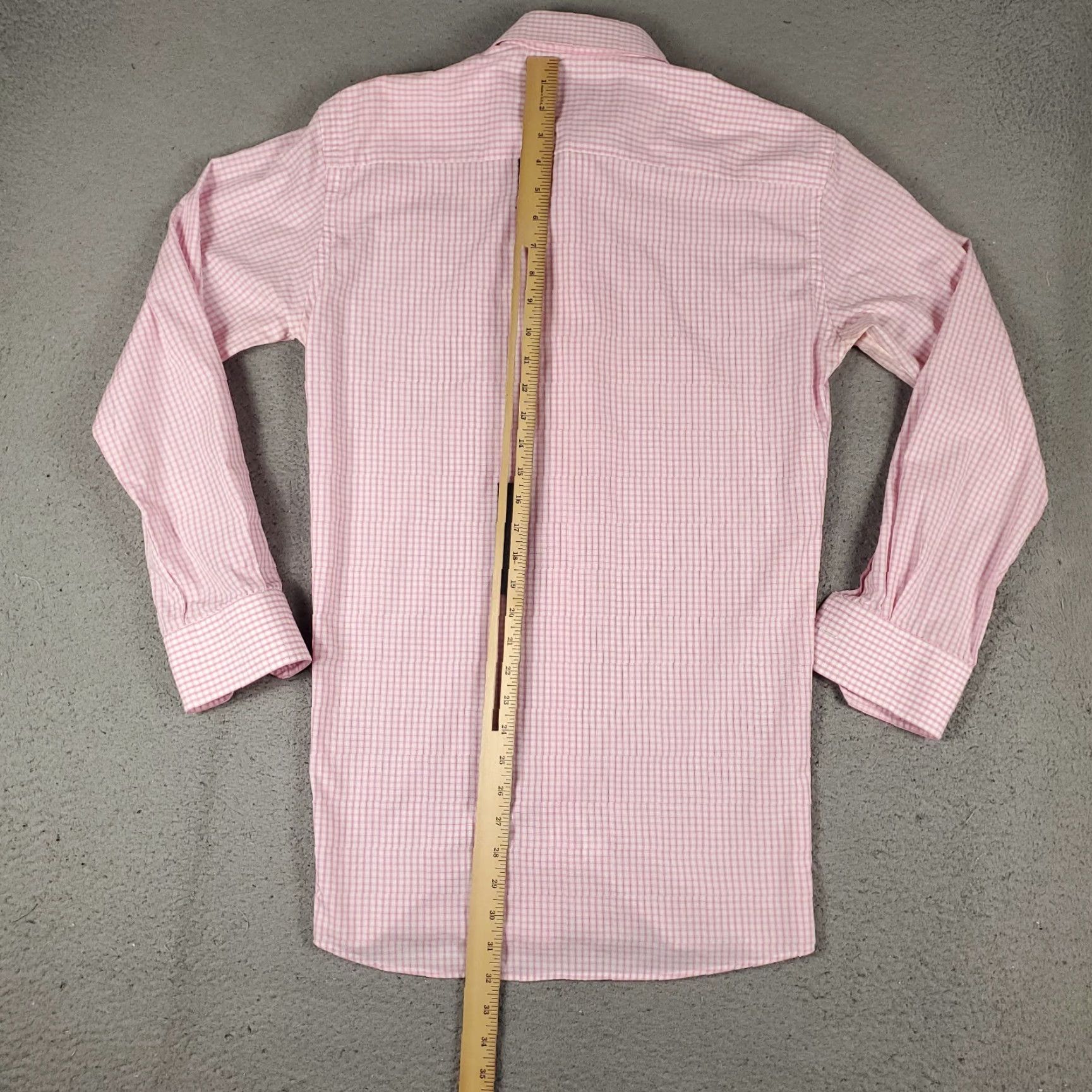 Eton Eton Shirt Mens 16.5 42 Pink Check Dress Shirt Long Sleeve Button Up Contemporary/Classic Size 46R - 6 Thumbnail