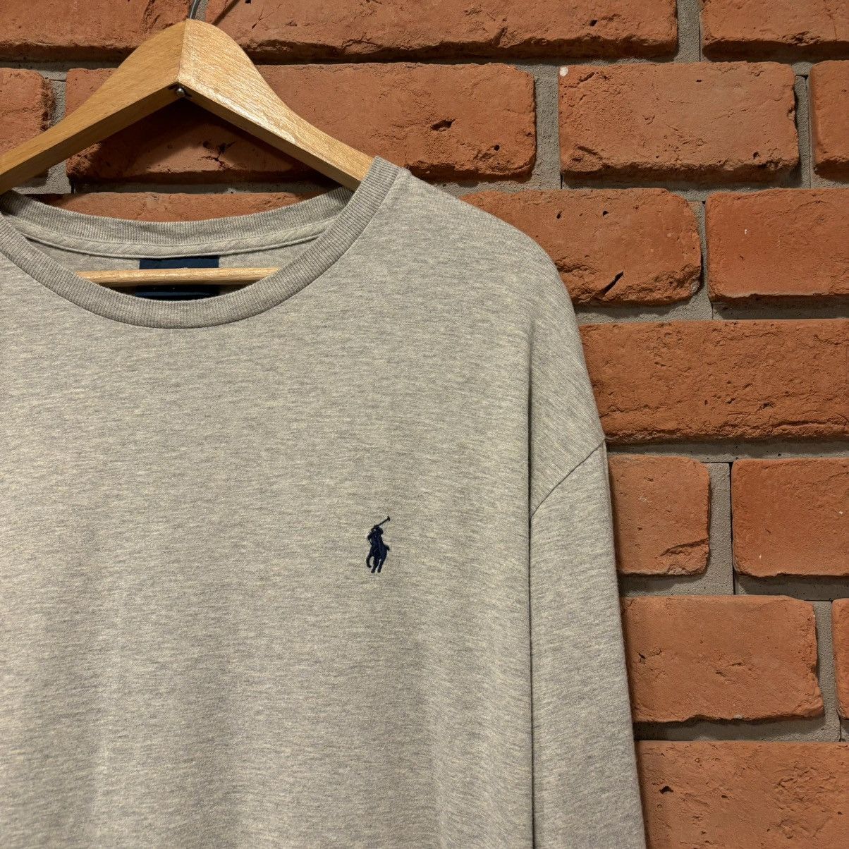 Polo Ralph Lauren × Ralph Lauren vintage longsleeve Polo Ralph Lauren gray long sleeve logo Size US XL / EU 56 / 4 - 2 Thumbnail