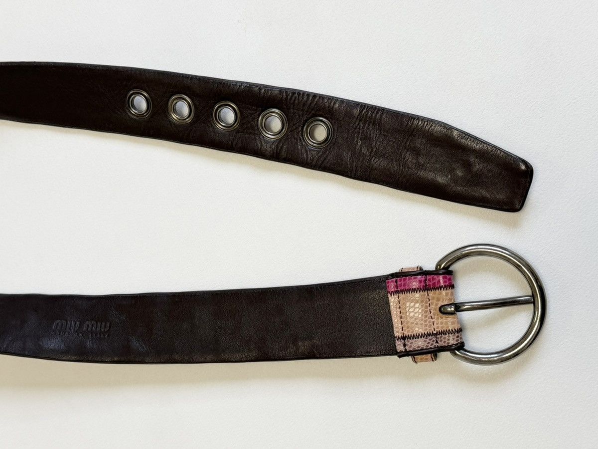 Miu Miu Mid 2000s Studded Snake Print Leather Belt Size ONE SIZE - 14 Thumbnail