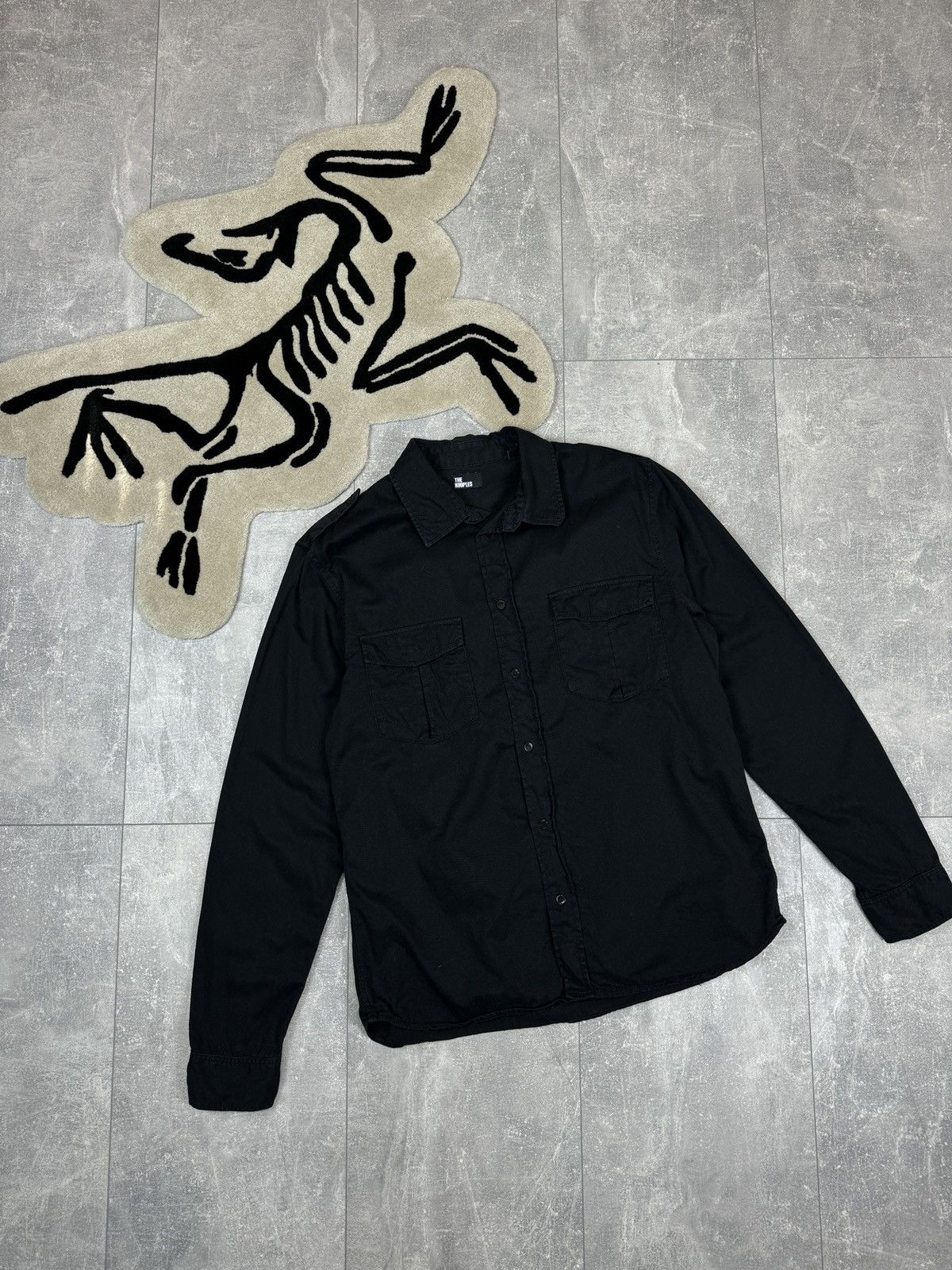 Japanese Brand × The Kooples Mens The Kooples Paris overshirt shirts button up black Size US L / EU 52-54 / 3 - 1 Thumbnail