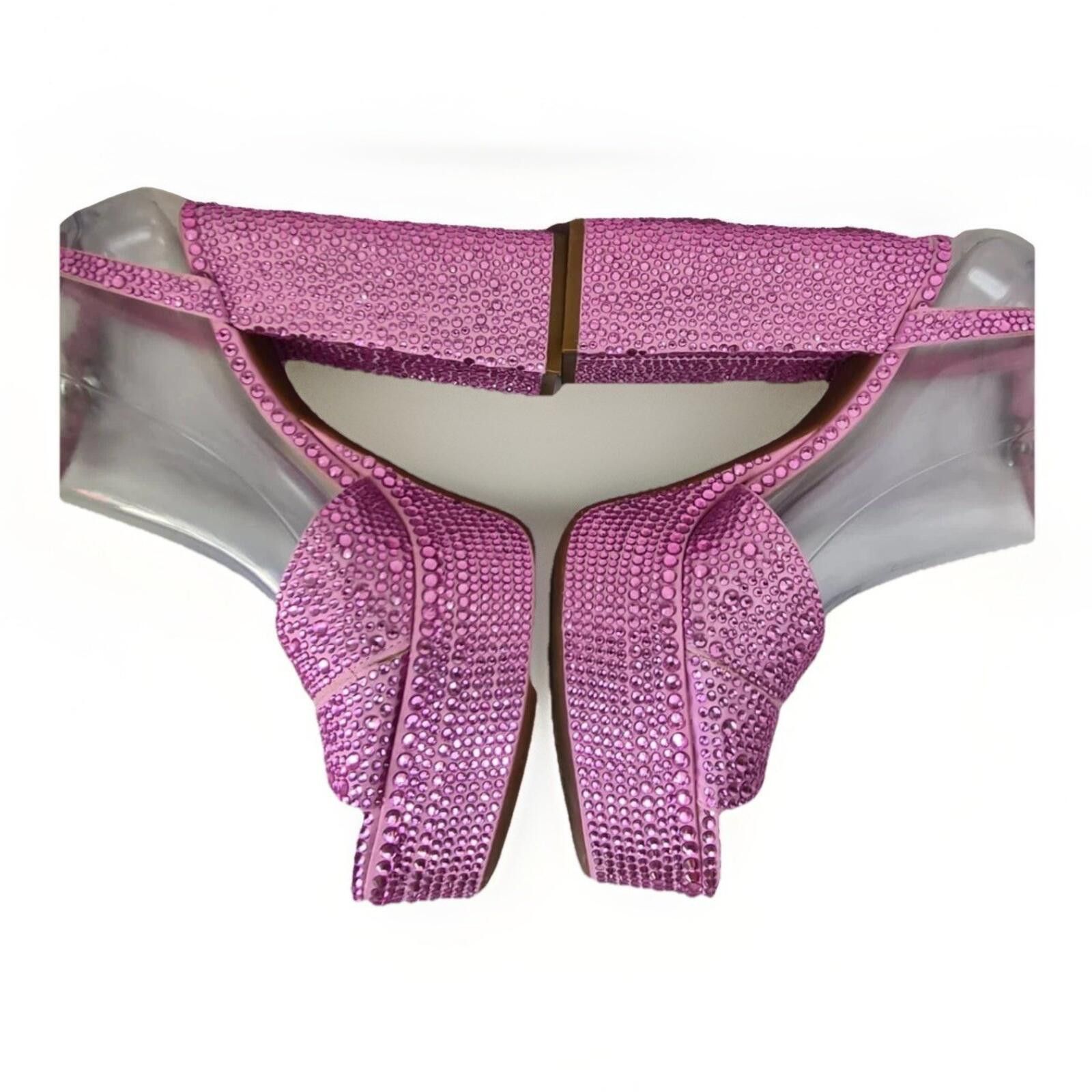 Other Gianni Bini Pink Strappy Block Women's 8.5 Embellish Buckle Size US 8 / IT 38 - 5 Thumbnail
