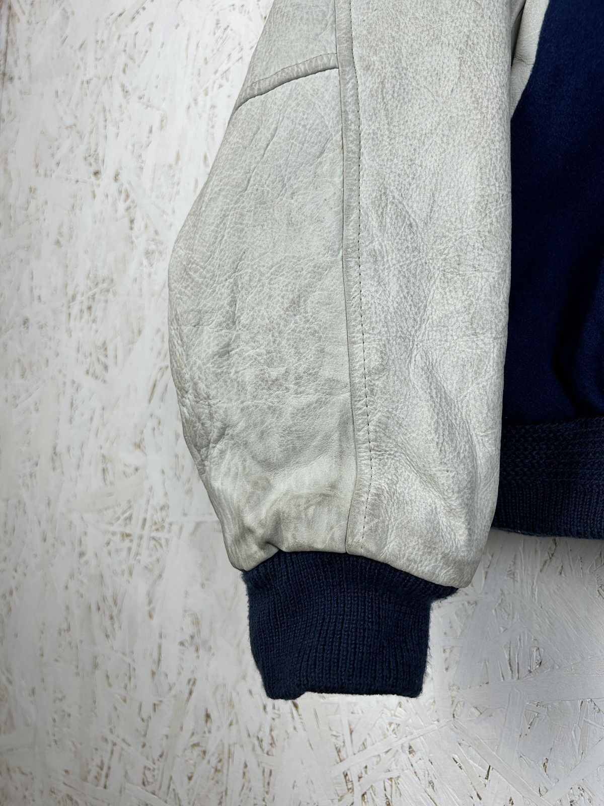 Adidas 90s Adidas America Wool Leather Varsity Bomber Jacket Blue S Size US S / EU 44-46 / 1 - 5 Thumbnail