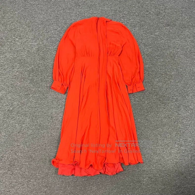 Valentino Valentino Red streamer mulberry silk dress Size M / US 6-8 / IT 42-44 - 6 Thumbnail