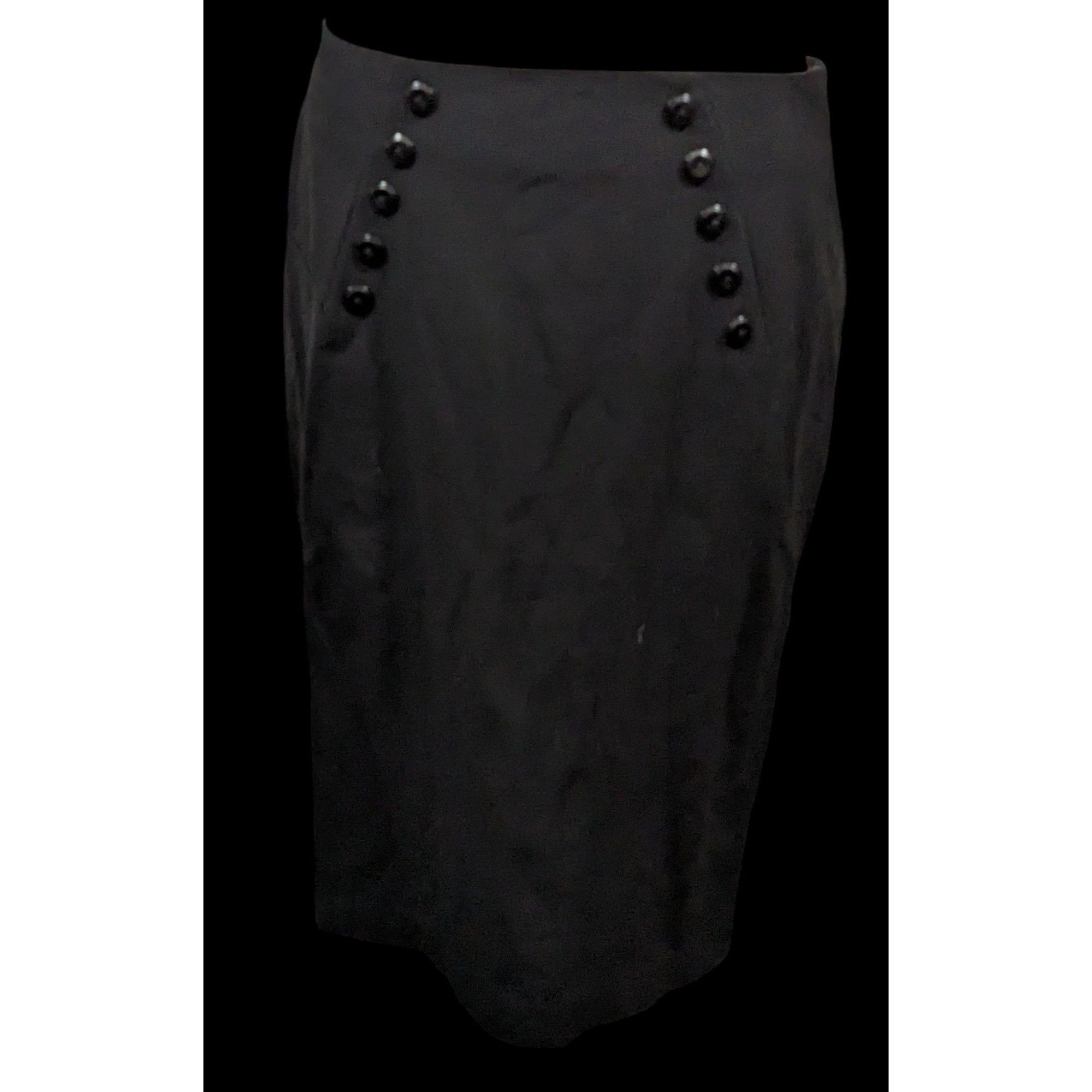 Other Corporate Goth Sailor Button Ruffle Pencil Skirt by BWear Size 30" / US 8 / IT 44 - 1 Thumbnail