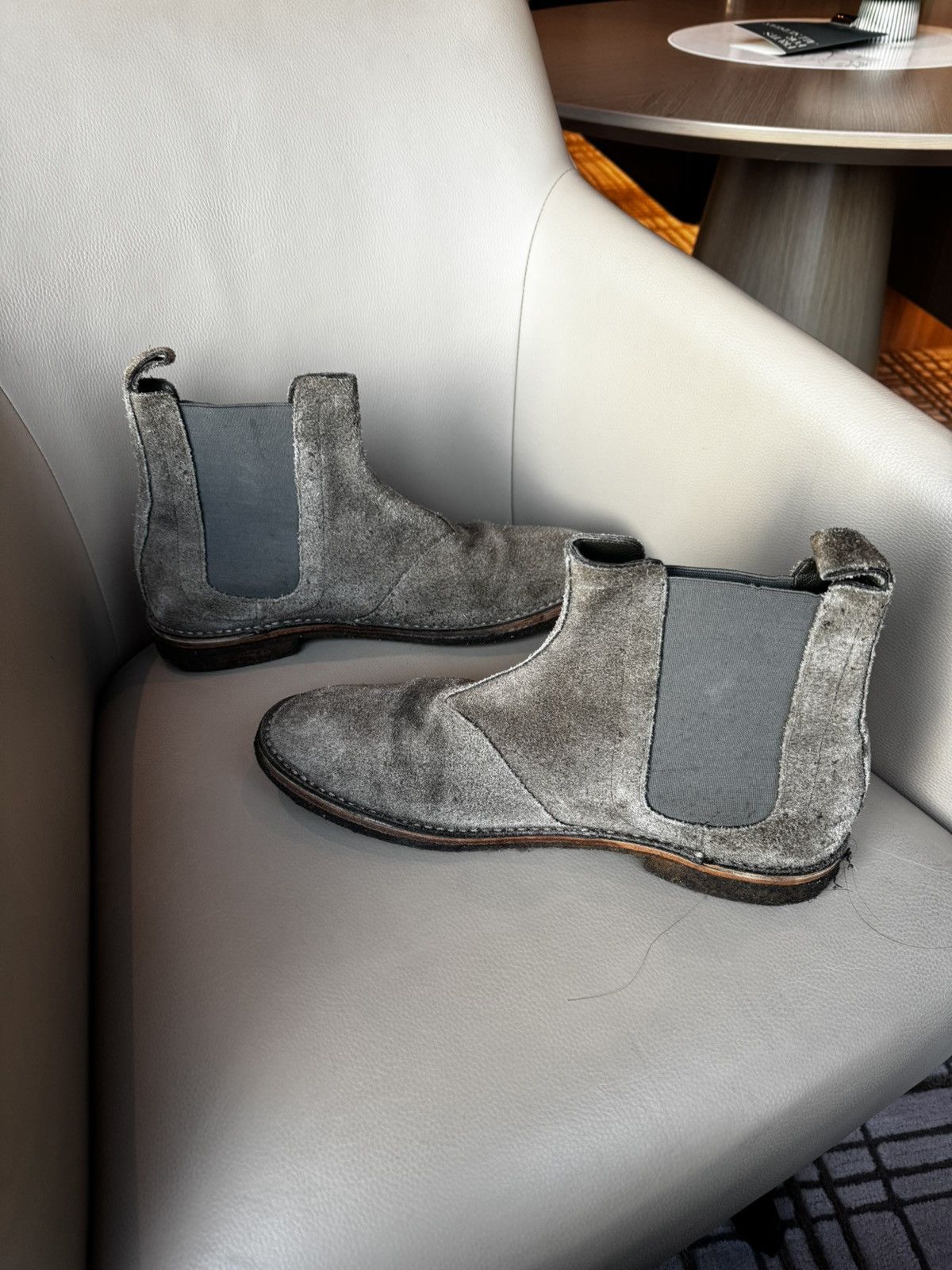 Bottega Veneta Bottega Veneta men’s grey suede boots Size US 10.5 / EU 43-44 - 2 Thumbnail