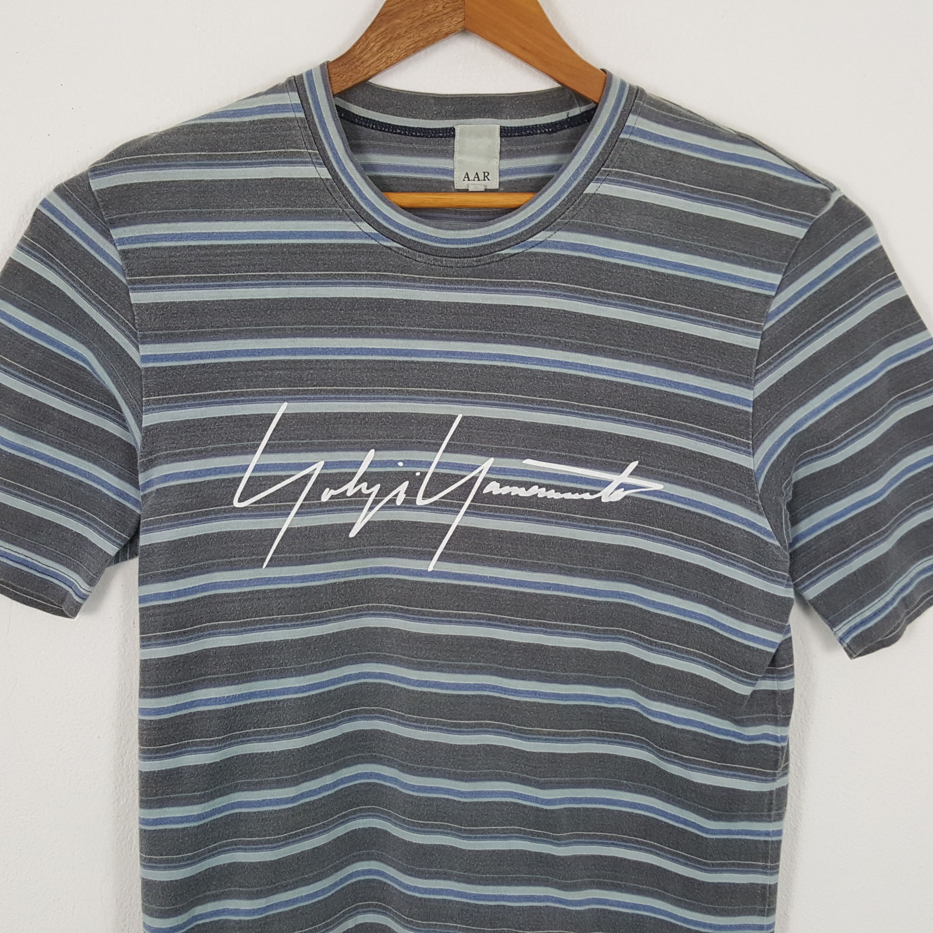 Japanese Brand × Vintage × Yohji Yamamoto Vintage YOHJI YAMAMOTO Japanese Designer Stripe T-Shirt Size US L / EU 52-54 / 3 - 2 Thumbnail