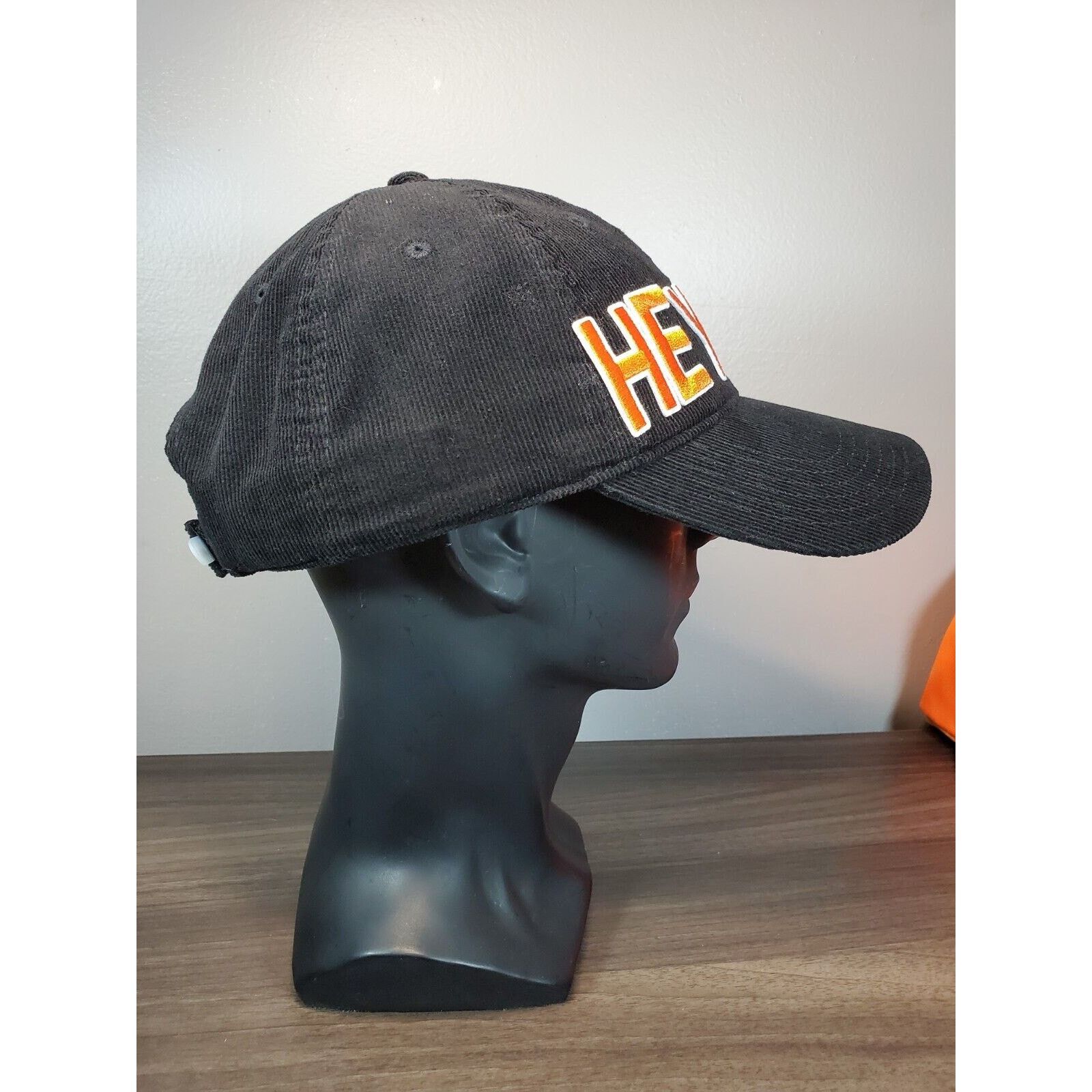 Otto HEY BOO Hat Black Corduroy Adjustable Baseball Cap OTTO Size ONE SIZE - 7 Thumbnail