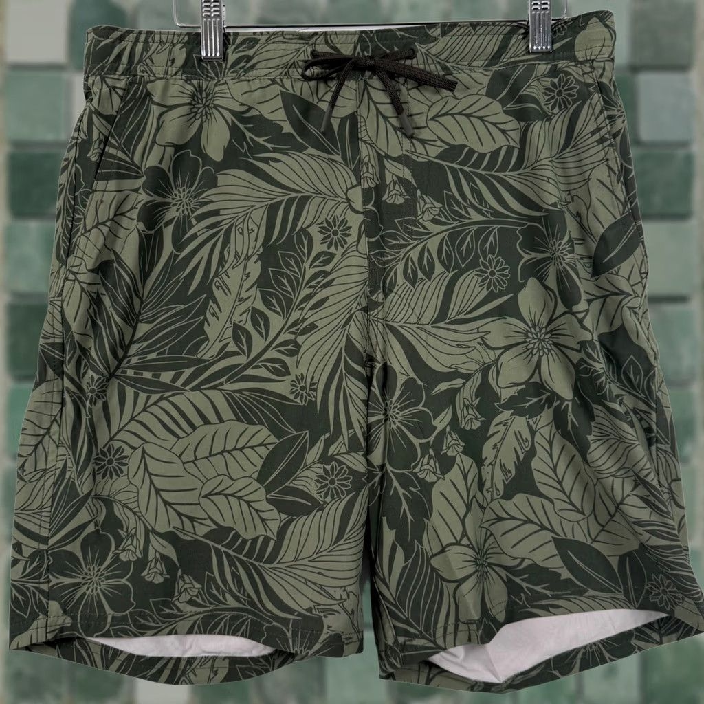 Swims Kirkland Mens M Swim Trunks Shorts Green Tropical Floral Quick Dry NWT Size US 31 - 1 Thumbnail