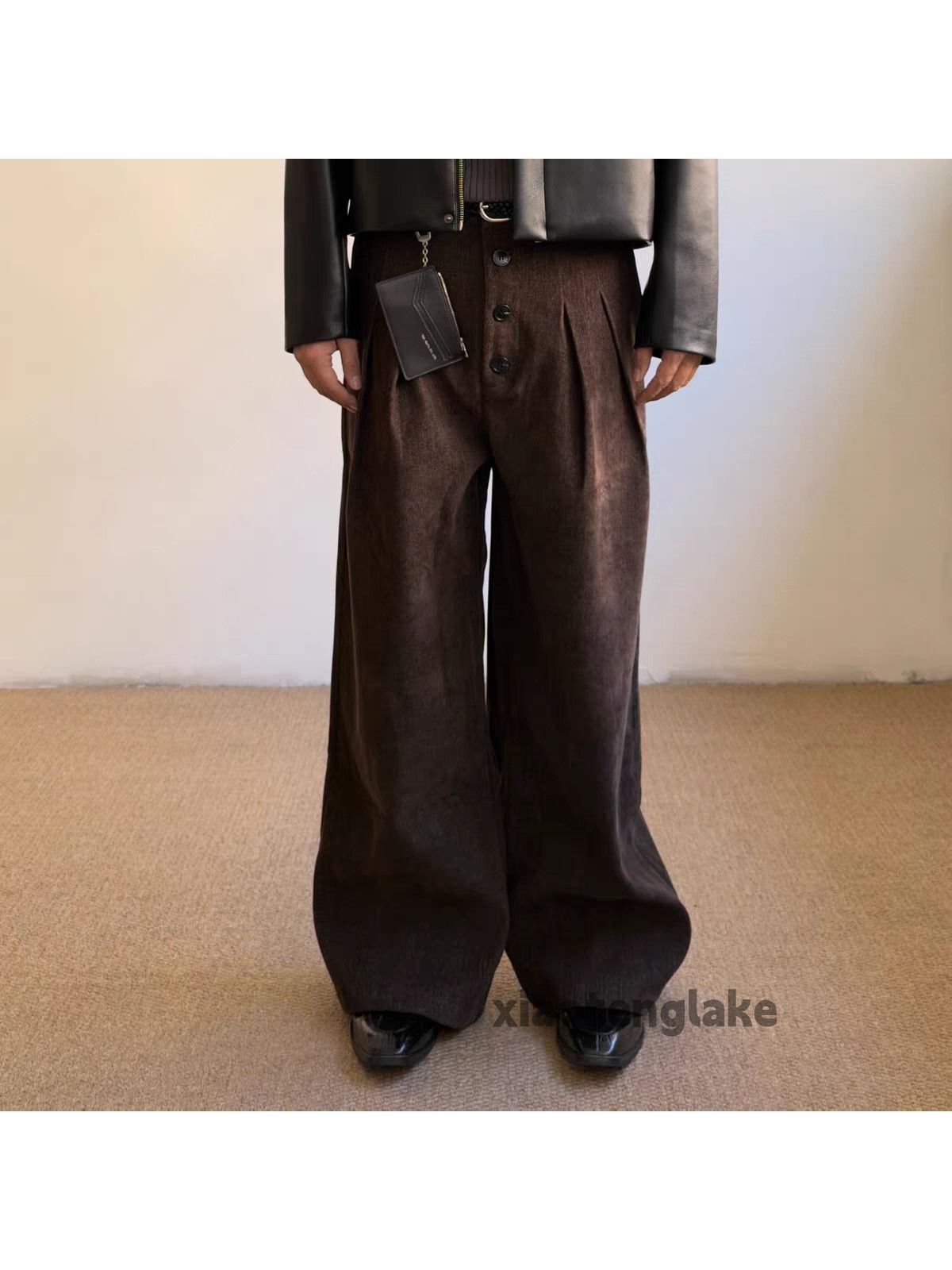 Vintage xz utility loose baggy woolen yuppie pleated pants Size US 32 / EU 48 - 5 Thumbnail