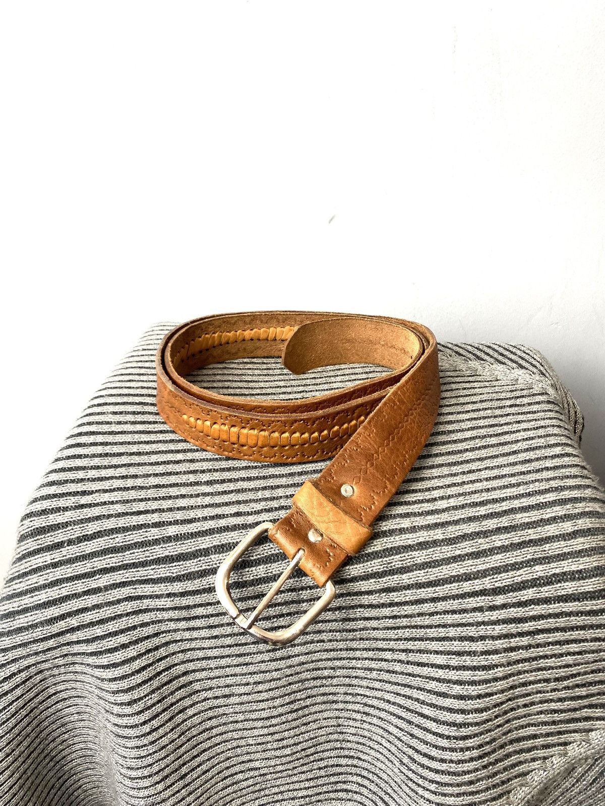 Cowboy Equipment Rare! Vintage Leather Belt Western Cowboy Style Texas Sendra Size ONE SIZE - 2 Thumbnail