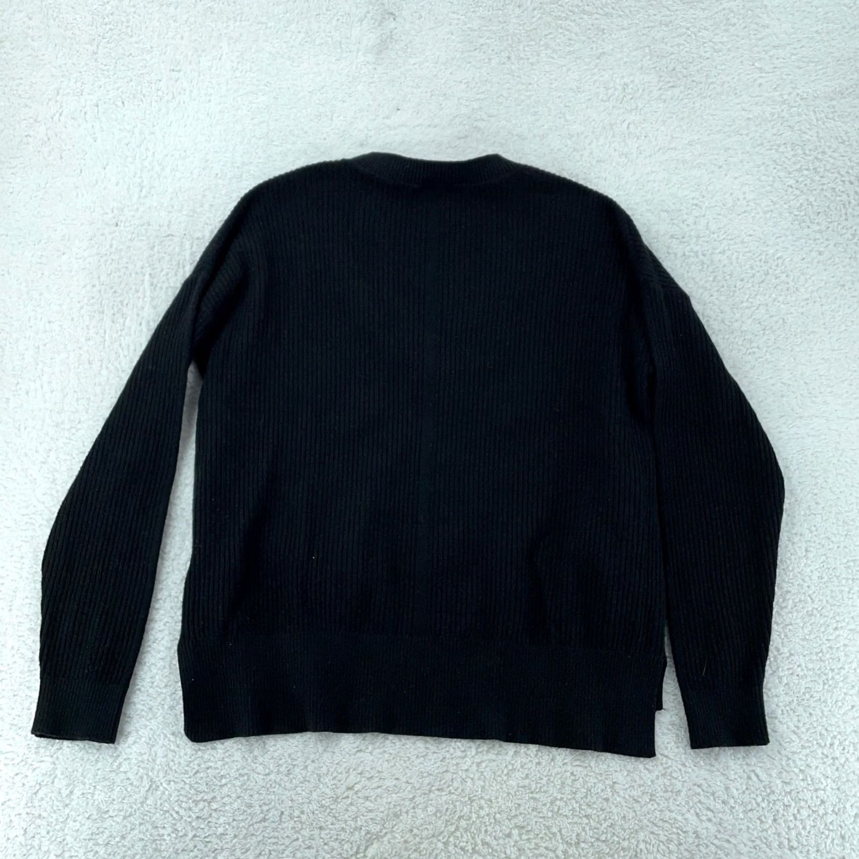 Vintage Cyrus Sweater Mens Large Black Ribbed Knitted Slim Fit Long Sleeve High Low Slit Size US L / EU 52-54 / 3 - 5 Thumbnail