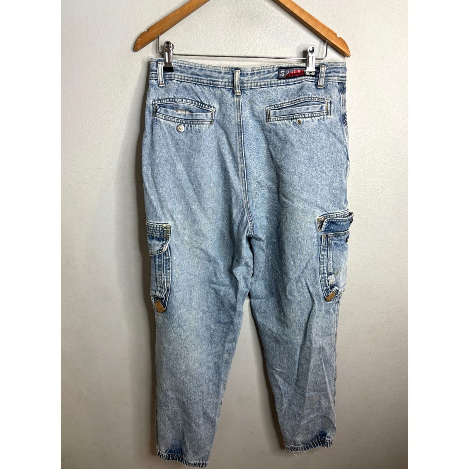 Bugle Boy Vintage Bugle Boy Jeans Mens 30 5201 Blue Denim Carpenter Cargo Wide-Leg 90s Retro Size US 30 / EU 46 - 5 Thumbnail