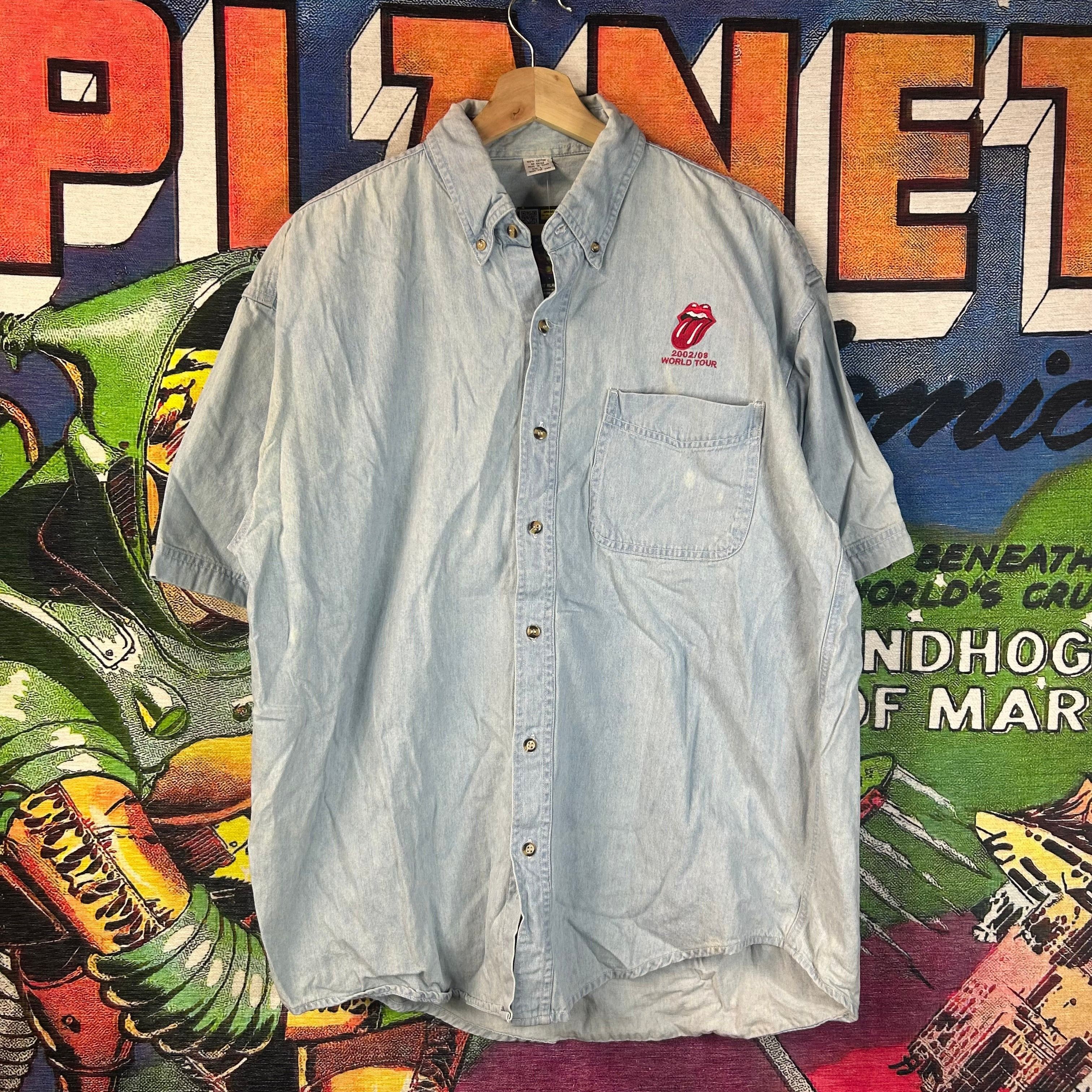 Vintage Vintage ‘03 Rolling Stones Denim Button Up Shirt Size Large Size US L / EU 52-54 / 3 - 1 Thumbnail