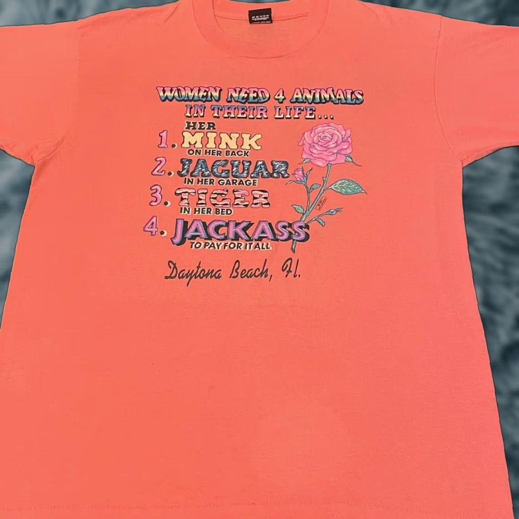 Vintage VINTAGE 90s Daytona Humor Need 4 Animals In Life Shirt Mens XL Orange T-Shirt VTG Size XL / US 12-14 / IT 48-50 - 1 Thumbnail