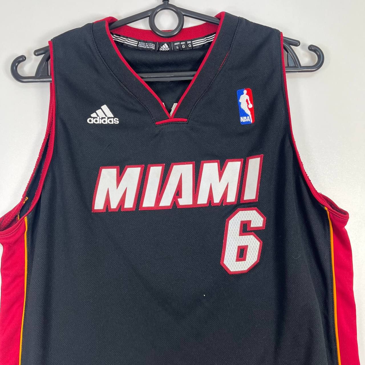Miami Heat James #6 Away Black NBA Jersey Adidas Mens Size L