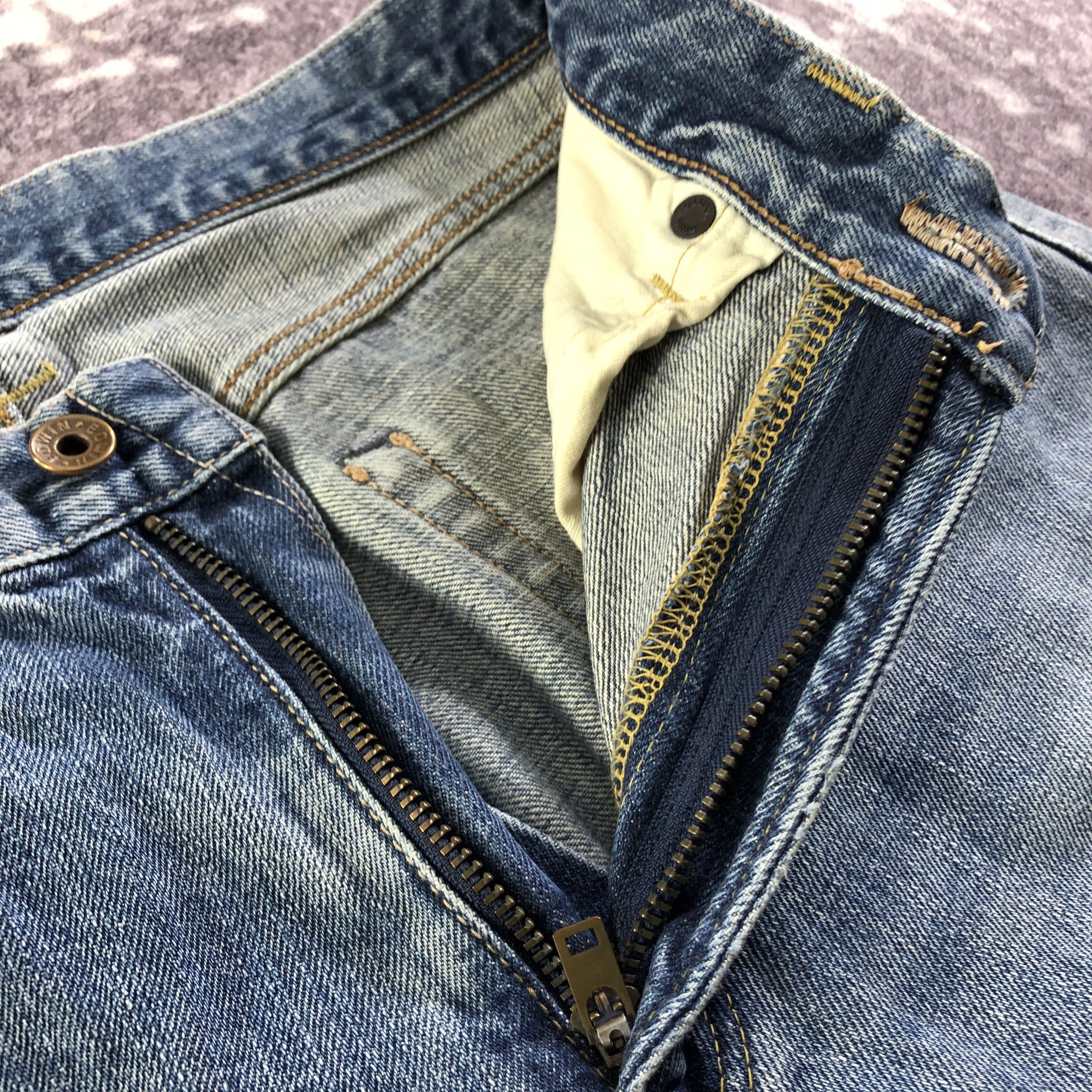 Edwin Vintage Blue Wash Edwin 505 Selvedge Jeans-JM3653 Size US 30 / EU 46 - 7 Thumbnail