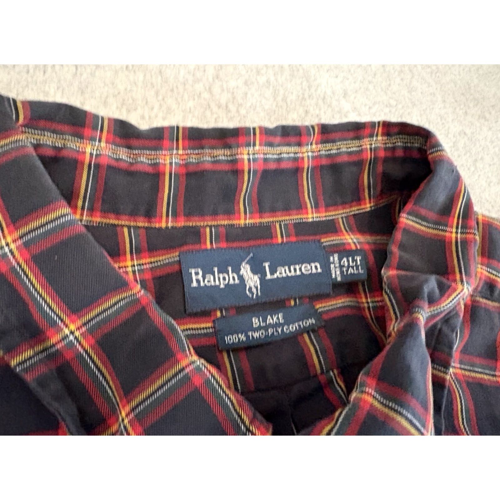 Polo Ralph Lauren Polo Ralph Lauren Blake Long Sleeve Button-Up Pony Shirt Black Red 4XLT FLAWED Polo Ralph Lauren Shirt Men 4XLT Black Long Sleeve Button-Up Size US XXL / EU 58 / 5 - 2 Thumbnail