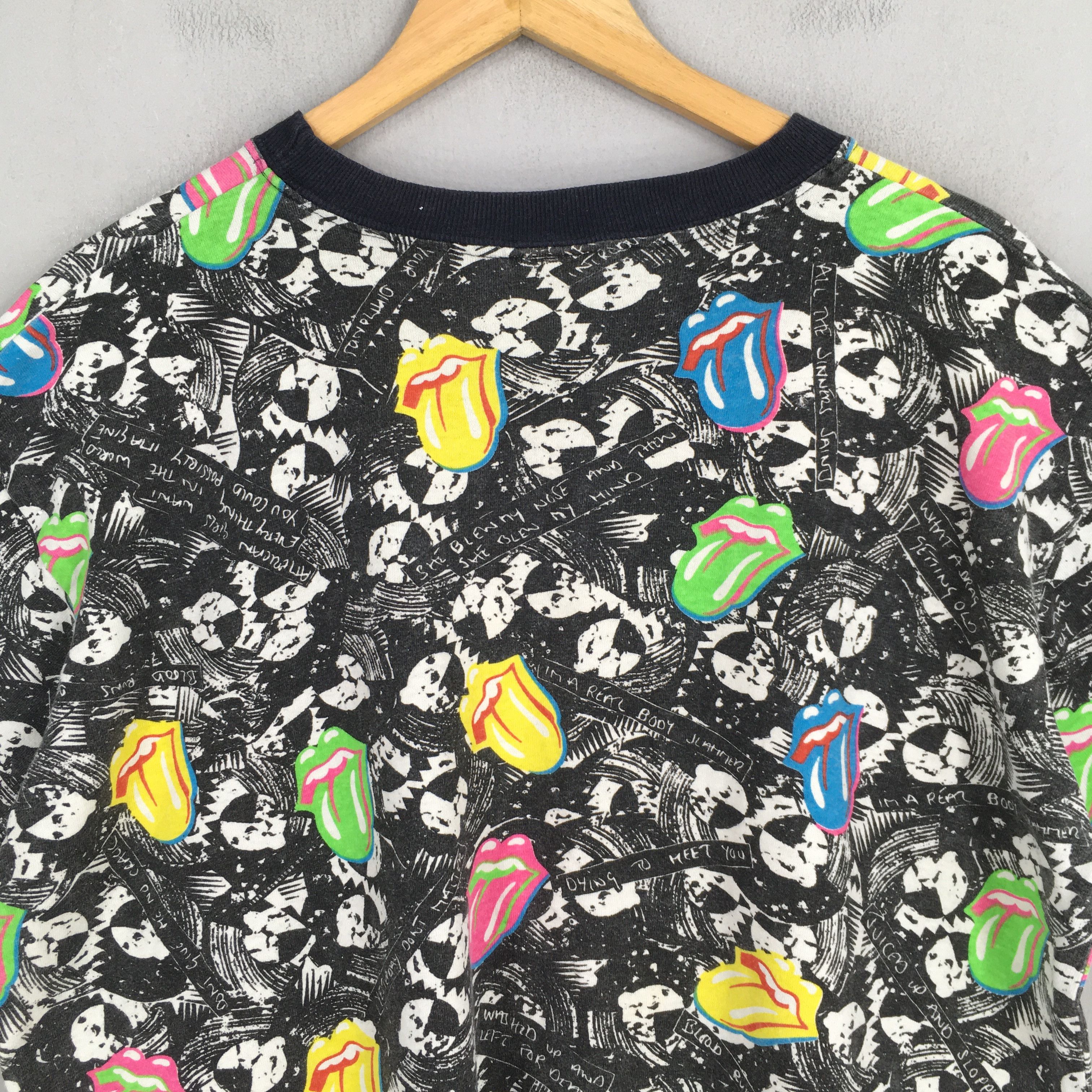 Band Tees × The Rolling Stones × Vintage Vintage 1989 The Rolling Stones Overprinted T shirt Large Size US L / EU 52-54 / 3 - 8 Thumbnail