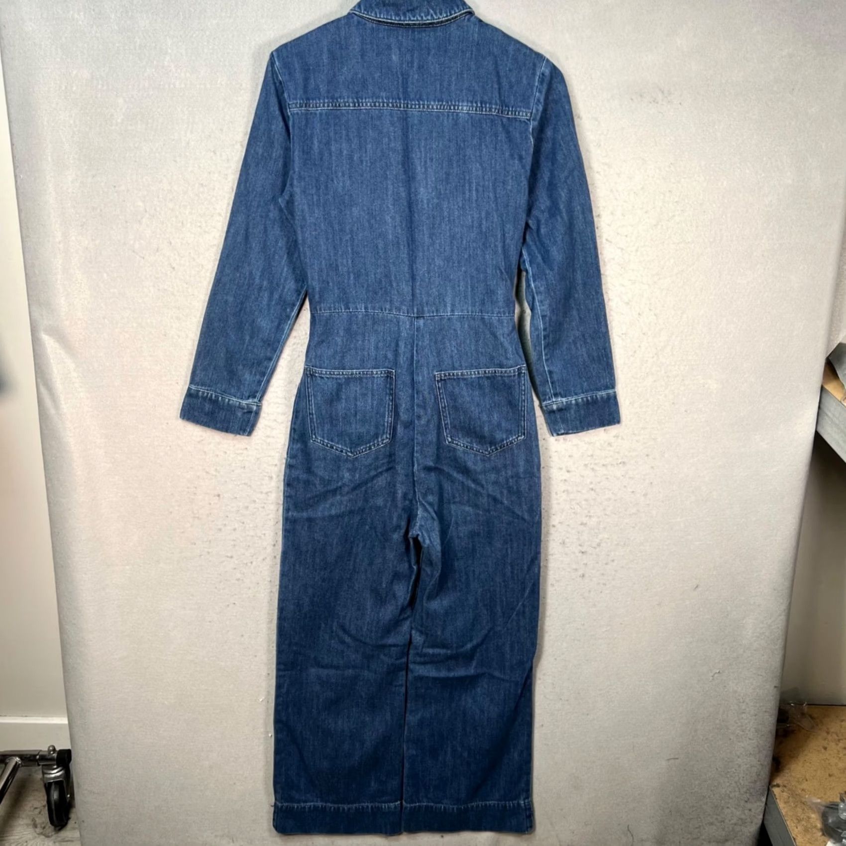 & Other Stories & Other Stories Paris Atelier Denim Jumpsuit Belted Long Sleeve Zip Front Blue Shirt? Size S / US 4 / IT 40 - 2 Thumbnail