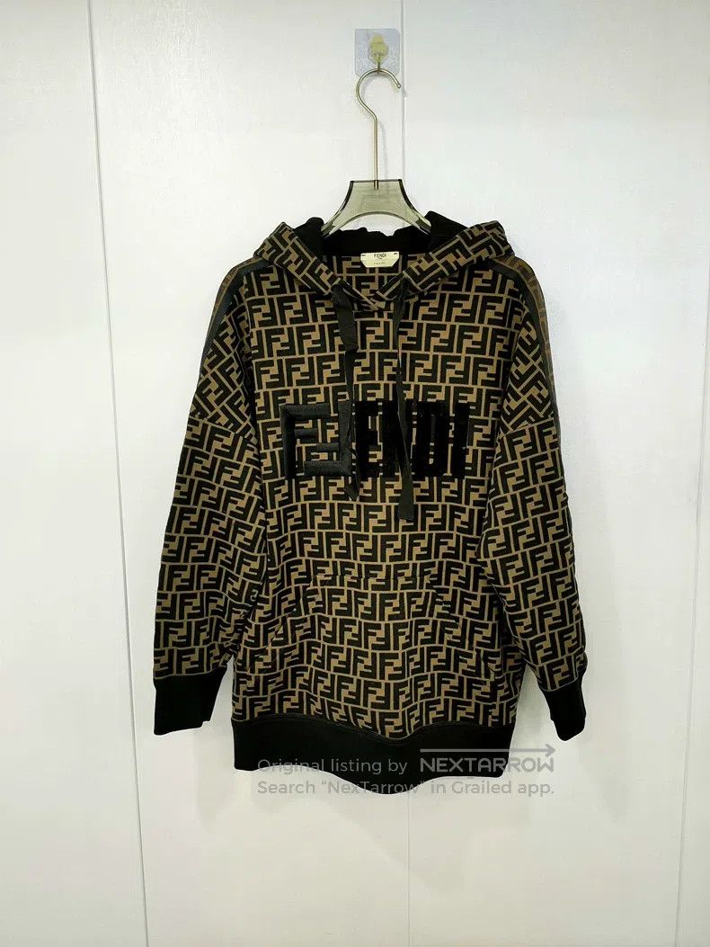 Fendi Fendi Monogrammed All-Over LOGO Fleece Hoodie Size XXS / US 00 / IT 34 - 1 Thumbnail