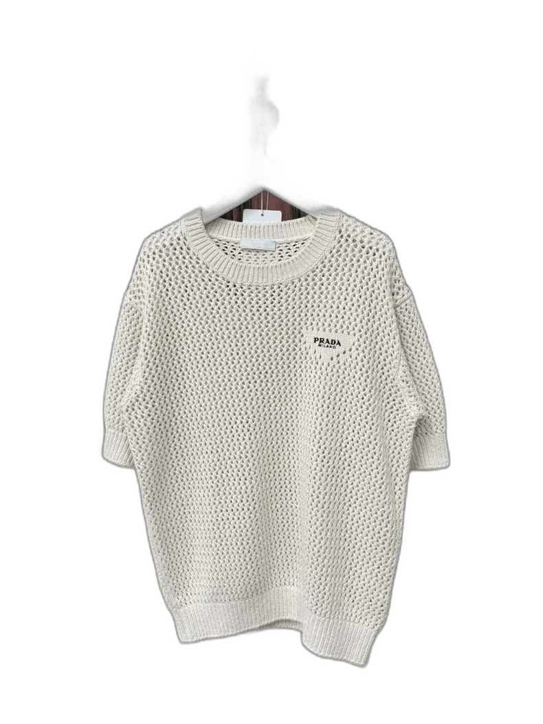 Prada Prada Short Sleeve Knit Top with Holes Size US M / EU 48-50 / 2 - 1 Thumbnail