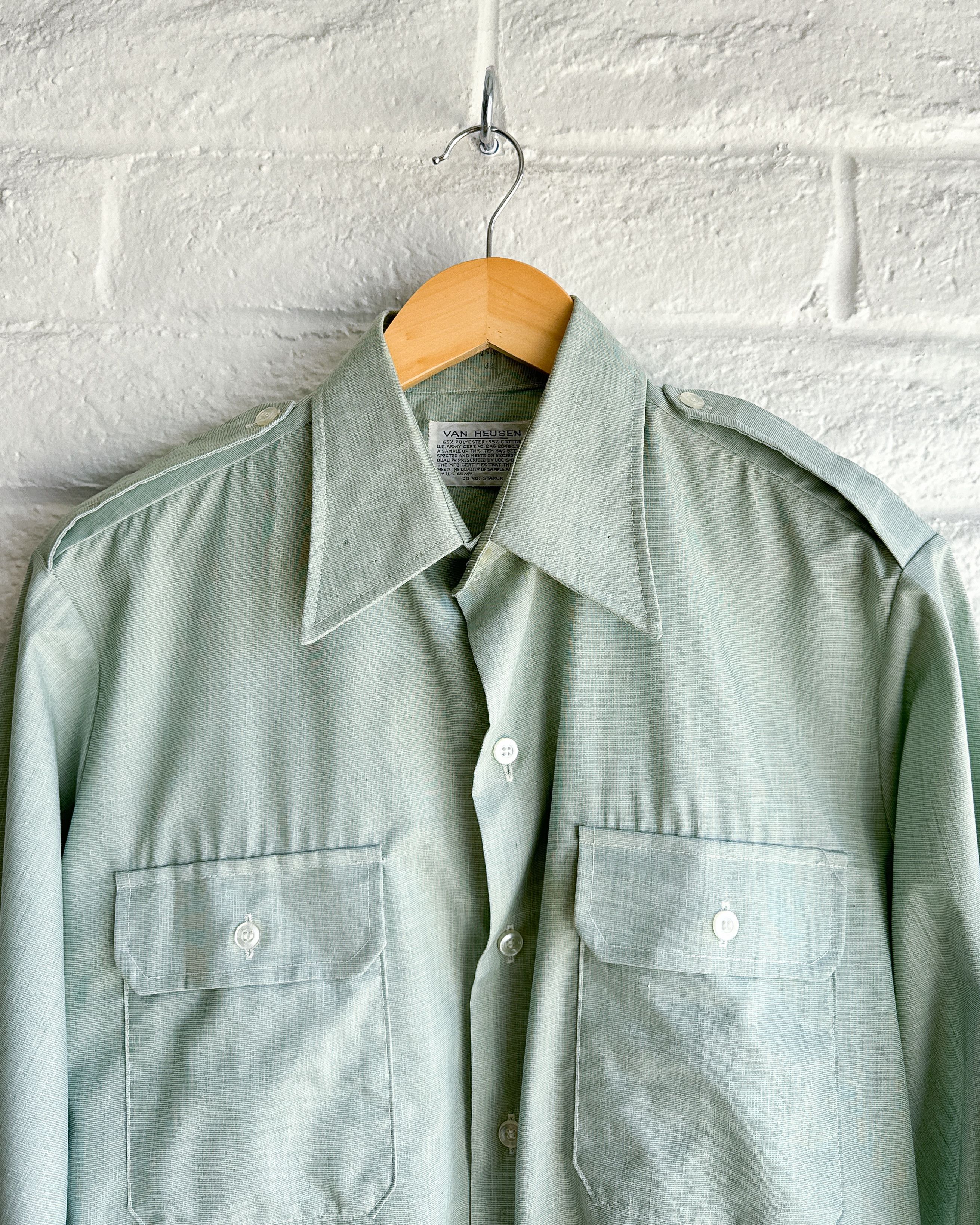 Vintage Vintage 1970s Van Heusen US Army Button Up Uniform Shirt Size US M / EU 48-50 / 2 - 2 Thumbnail
