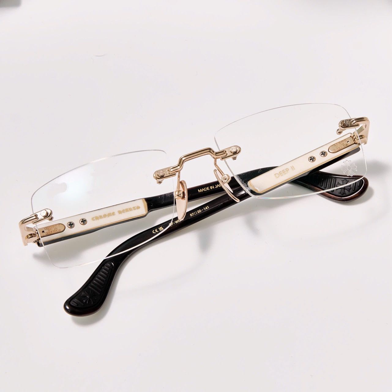 Chrome Hearts CHROME HEARTS DEEP II GOLD PLATED - WHITE EBONY - PIANO VARNISH GLASSES Size ONE SIZE - 6 Thumbnail