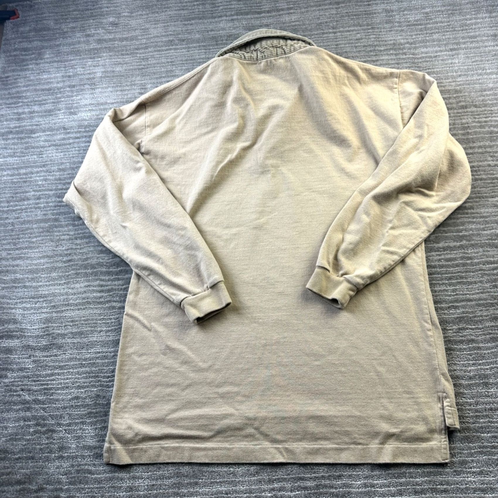 J.Crew VINTAGE J. CREW Shirt Mens Small Beige Tan Rugby Corduroy Collar Oarsman Size US S / EU 44-46 / 1 - 2 Thumbnail