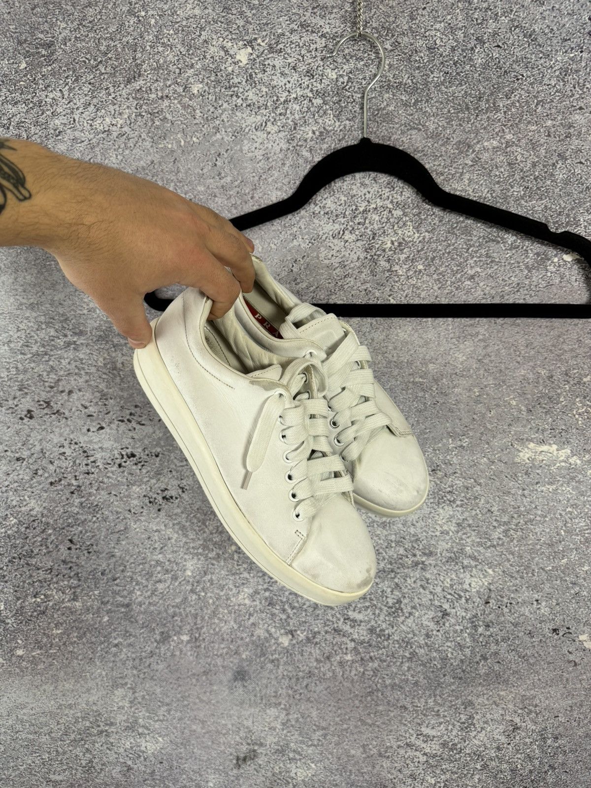 Prada Prada Tabacco And White Leather Décolleté | Grailed
