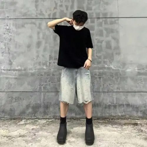 Japanese Brand WASHED distressed EDGY Y2K shorts jeans Size US 30 / EU 46 - 2 Thumbnail