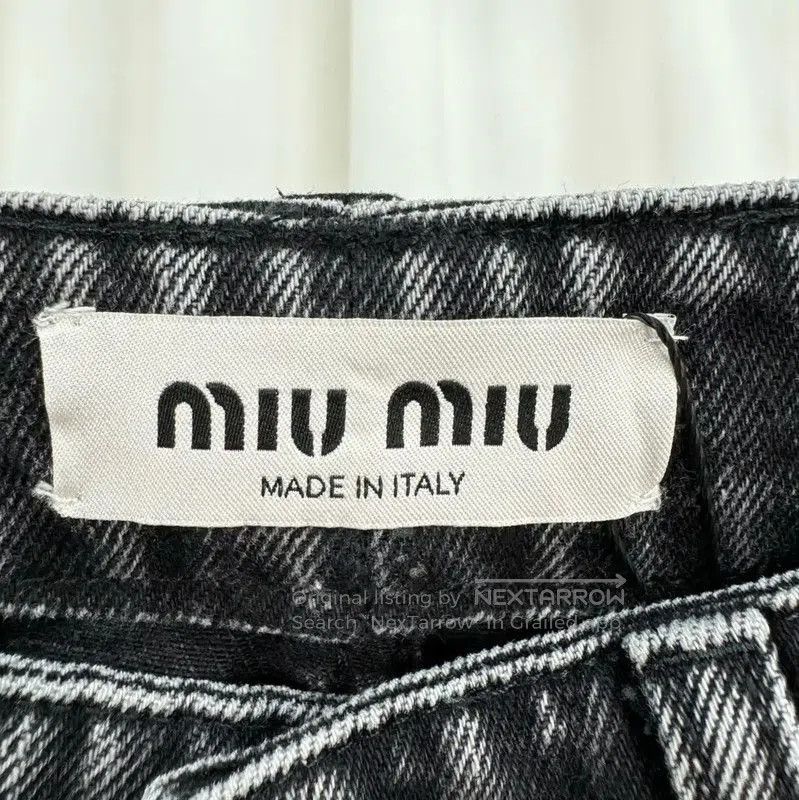 Miu Miu Miu Miu Black Gray Embroidered Cotton Jeans . Size 28" / US 6 / IT 42 - 6 Thumbnail