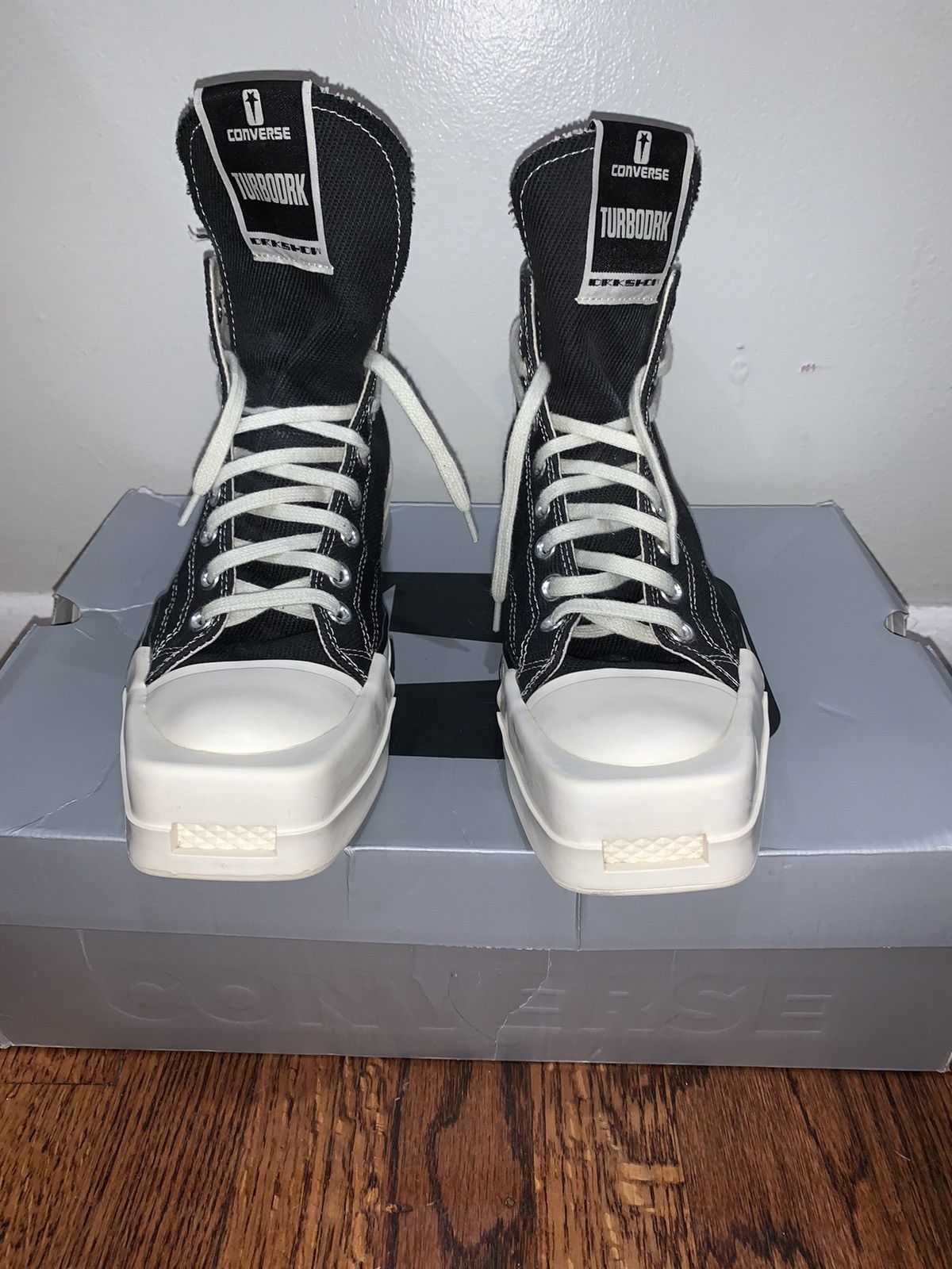 image of Rick Owens Turbodrk Darkshadow Converse Shoes in Black, Men's (Size 9)