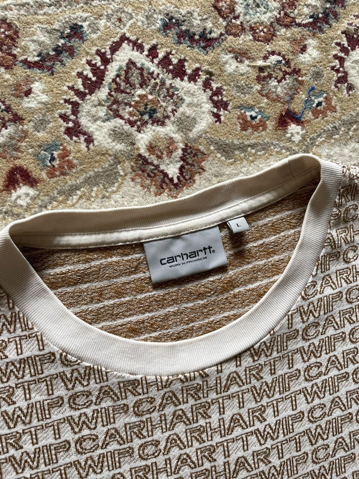 Carhartt Wip Carhartt Wip Monogram T-shirt white/beige towel Stussy Style Size US L / EU 52-54 / 3 - 4 Thumbnail