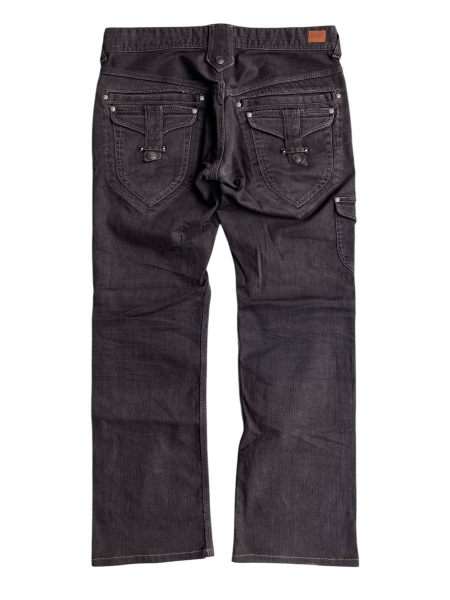 14th Addiction Nicole Club for Men studded leather pocket flare denim pants Size US 32 / EU 48 - 2 Thumbnail