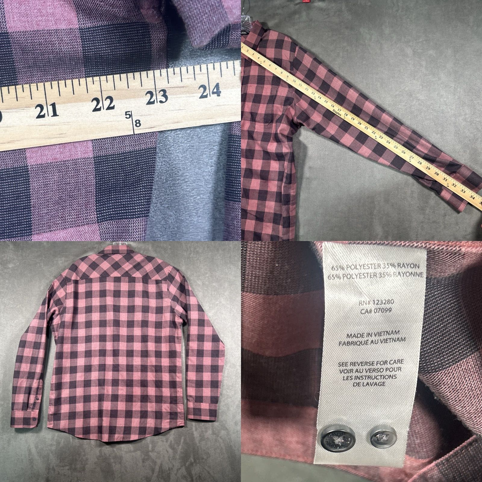 TravisMathew VINTAGE Travis Mathew Plaid Shirt Half Moon Bay Heather Roan Rouge Mens L Size US L / EU 52-54 / 3 - 8 Thumbnail