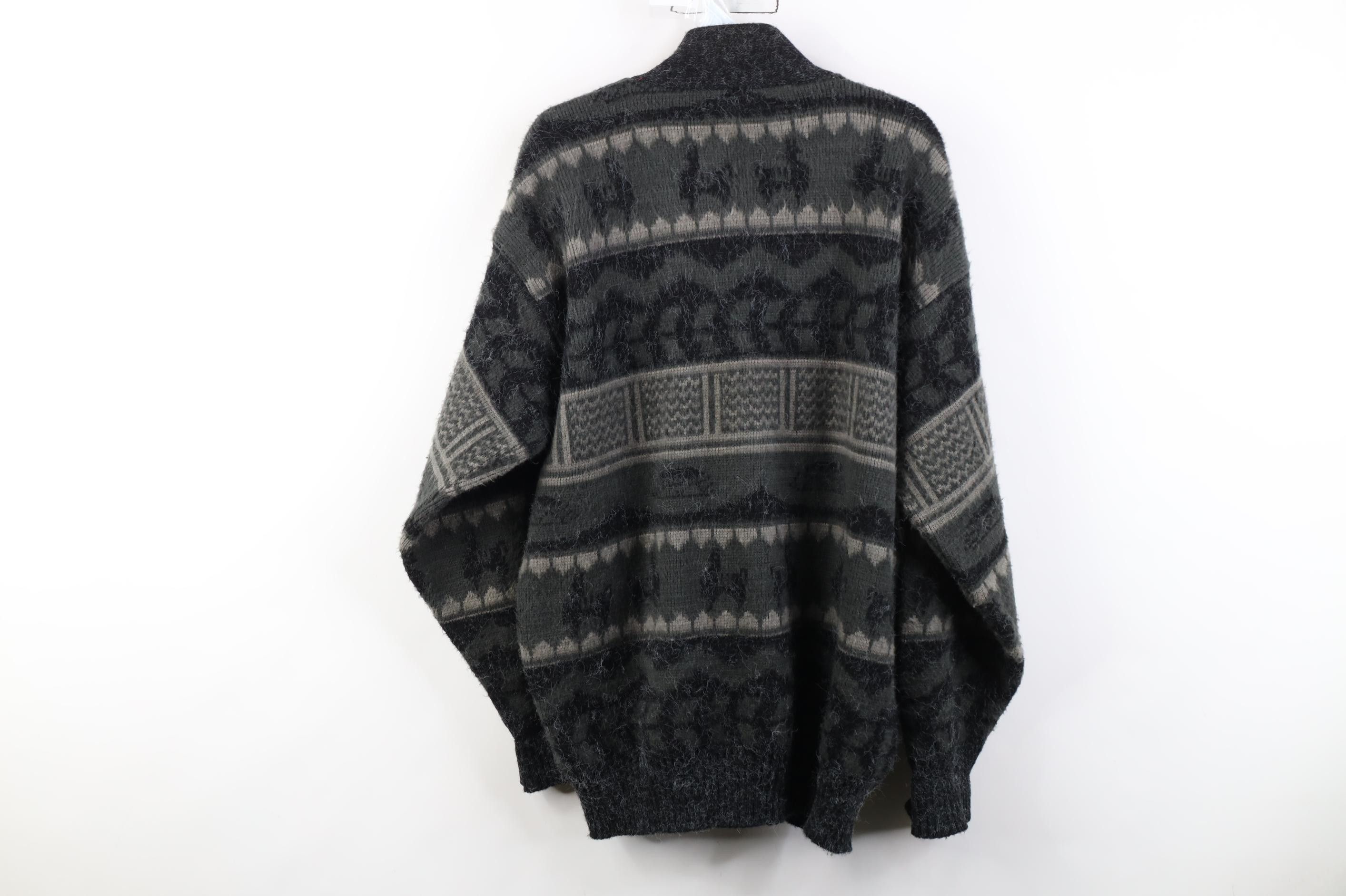 Vintage Vintage 90s Streetwear Heavyweight Wool Knit Sweater Size US M / EU 48-50 / 2 - 12 Thumbnail