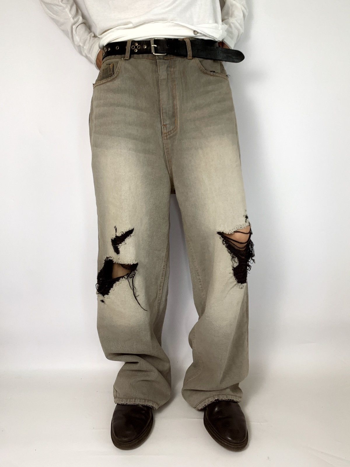 If Six Was Nine baggy distressed jeans develop balenciaga style Size US 30 / EU 46 - 2 Thumbnail