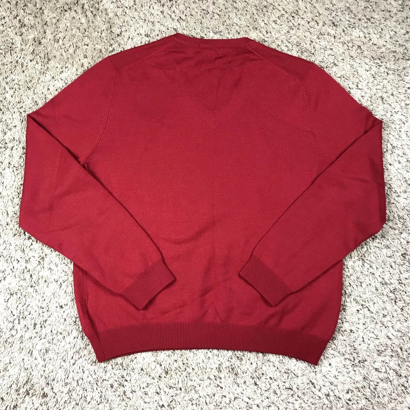 Brooks Brothers Brooks Brothers Sweater Men V-Neck Red Merino Wool 346 Stretch Fit M Regular Lightweight Pullover Size US M / EU 48-50 / 2 - 3 Thumbnail