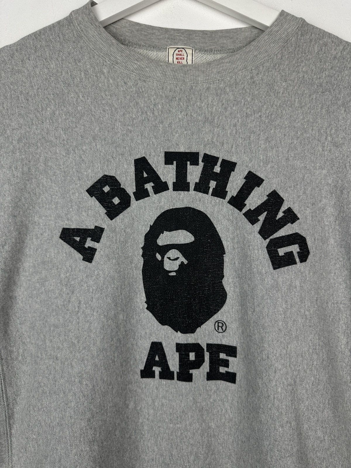 Bape Vintage A Bathing Ape Bape College Logo Sweatshirt Crewneck Size US M / EU 48-50 / 2 - 2 Thumbnail