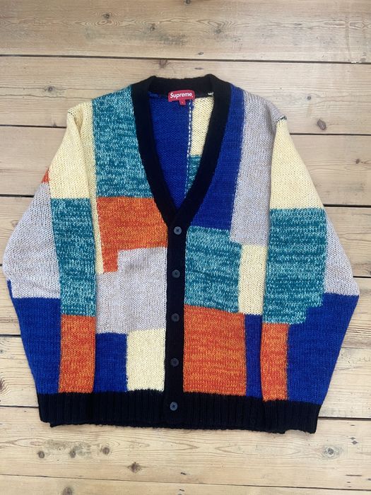 Supreme Patchwork mohair cardigan | Grailed