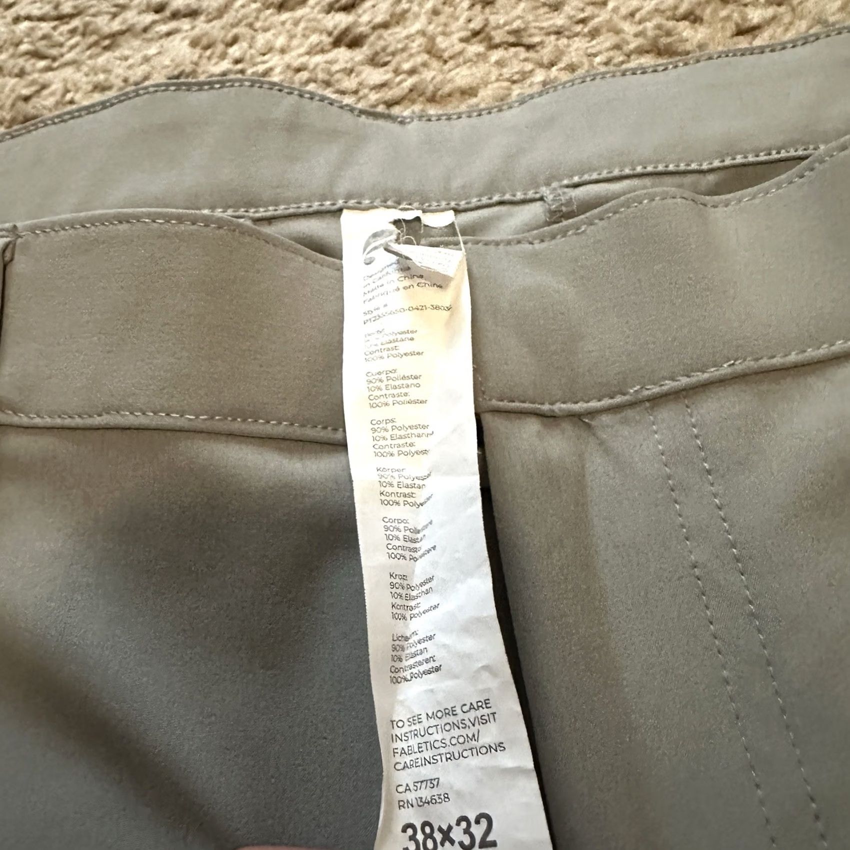 Fabletics Fabletics Performance Breathable Pockets Golf Chino Pants Mens 38x32 Gray Size US 38 / EU 54 - 2 Thumbnail