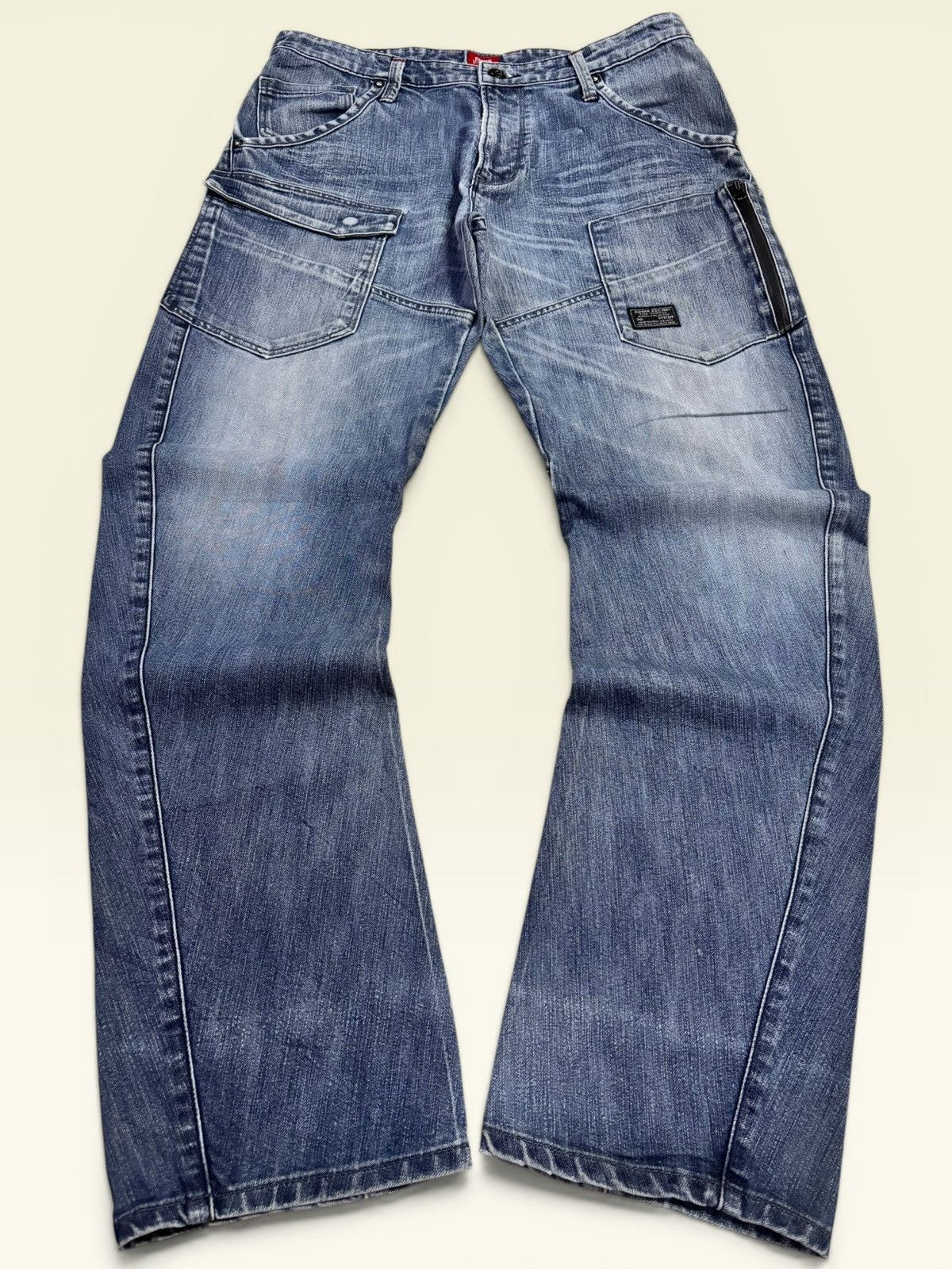 Comme des Garcons Japan Edwin Blue Trip Cargo Ultility Fade Jeans Size US 34 / EU 50 - 1 Thumbnail