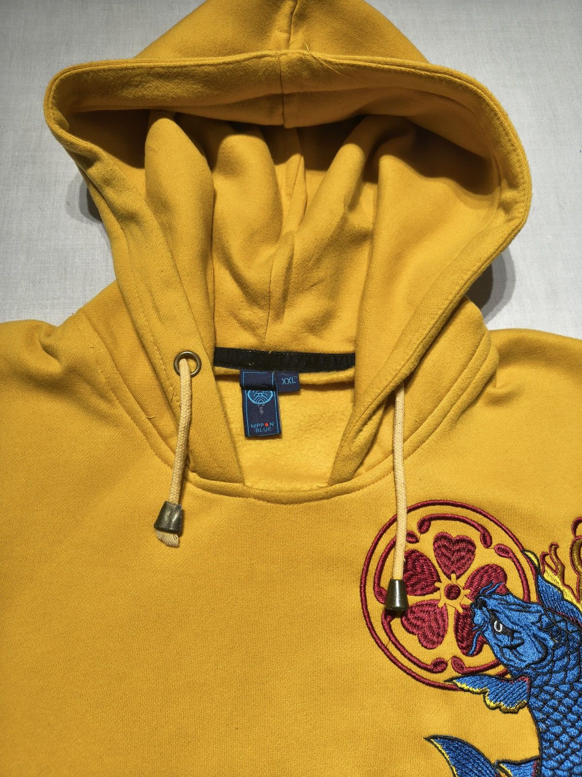 Japanese Brand NIPPON BLUE JAPANESE BLOSSOM KOI FISH EMBROIDERY HOODIE(028) Size US S / EU 44-46 / 1 - 7 Thumbnail
