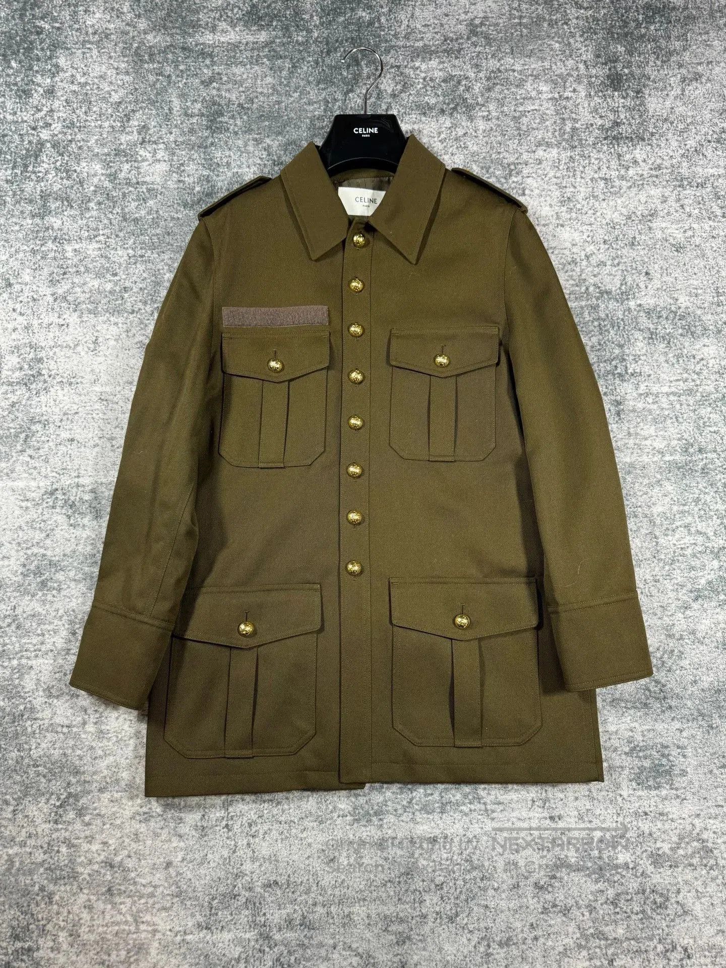Celine Celine Army Green Coat with Gold Buttons. Size M / US 6-8 / IT 42-44 - 1 Thumbnail