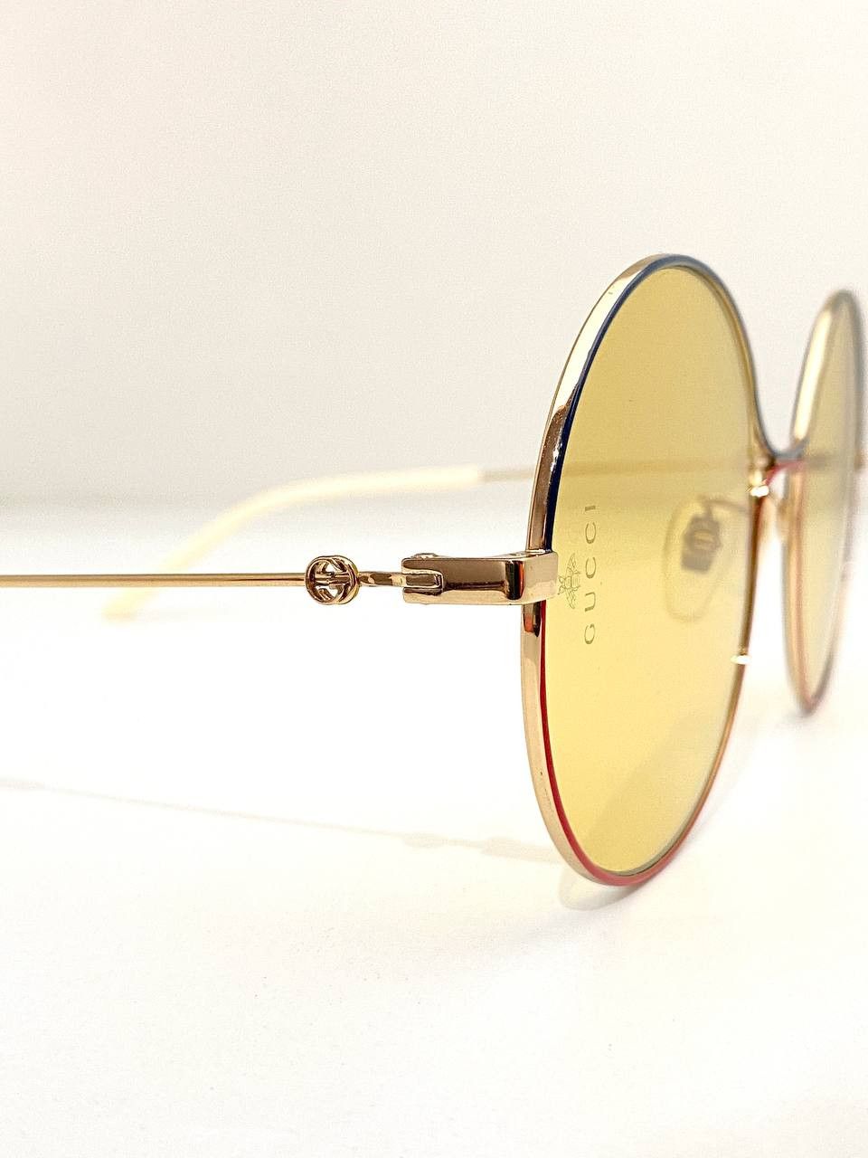 Gucci Gucci GG Logo Oversized Mirrored Gold Round Metal Sunglasses Size ONE SIZE - 8 Thumbnail